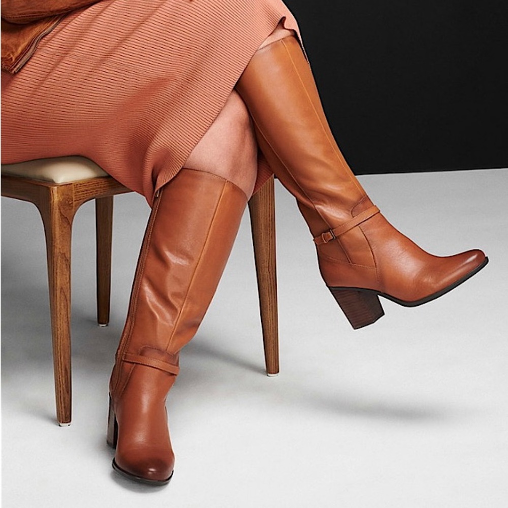 NEW Naturalizer Boots - Wide Calf Tall Brown Leather Riding Boot Size 10.5